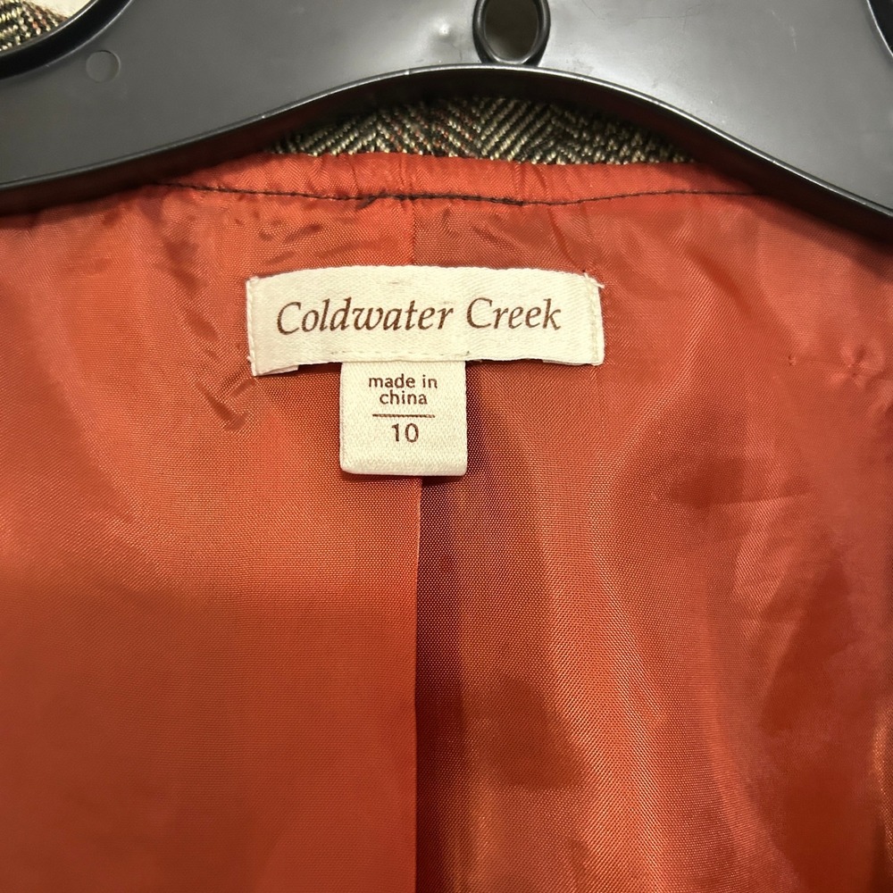 Women's Cottagecore Blazer 10 Brown Herringbone Floral Embroidered Dark Academia - Picture 4 of 12